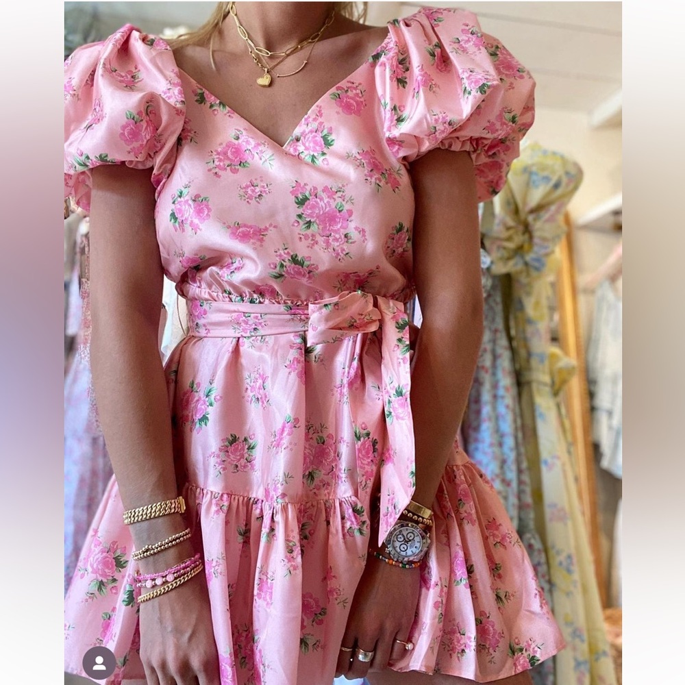 LoveShackFancy Pink Floral Dress